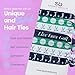Sportybella Girls Hair Ties for Golf Accessories, 7 Count - Hair Elastics with Golf Club Design, No Crease Hair Ties for Female Golfers - Green, Black