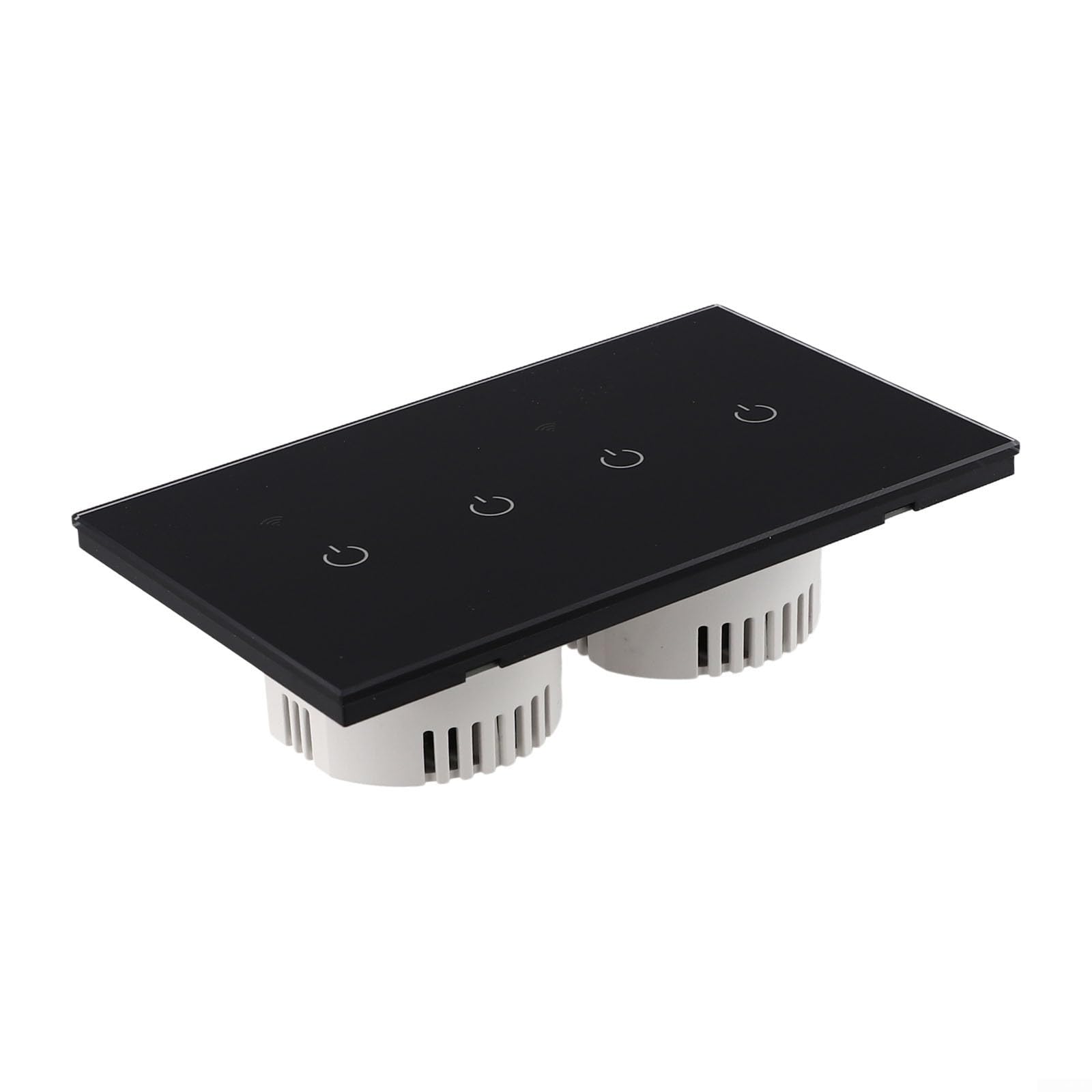 Interruttore touch WLAN 220 V vetro per controllo app tuya WiFi Touch (4 marce, nero)