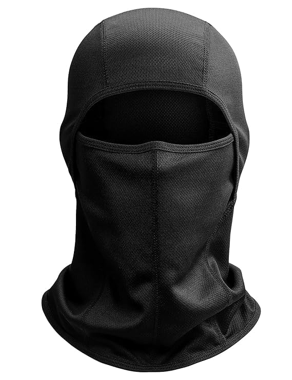 RECLUSE Balaclava Face Mask for Bike Riding & Cycling | Full Head Neck Cover Breathable Stretchable Black Mask Ski for Men Women | Dust Sun Wind Protection Outdoor Sports Motorcycle Helmet Use | Black-image-25