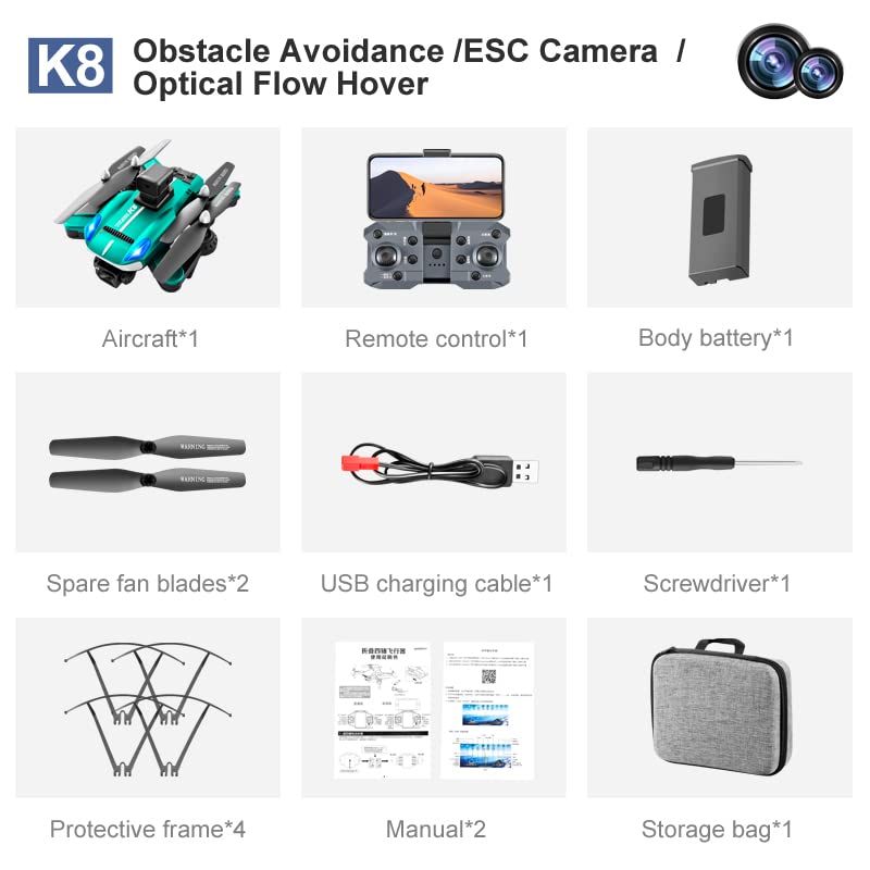 Foldable Drones with Camera for Adults 4k,Four-Way Avoidance,8K ESC Dual Camera,Drones for Adults,Hobby rc Quadcopters & Multirotors