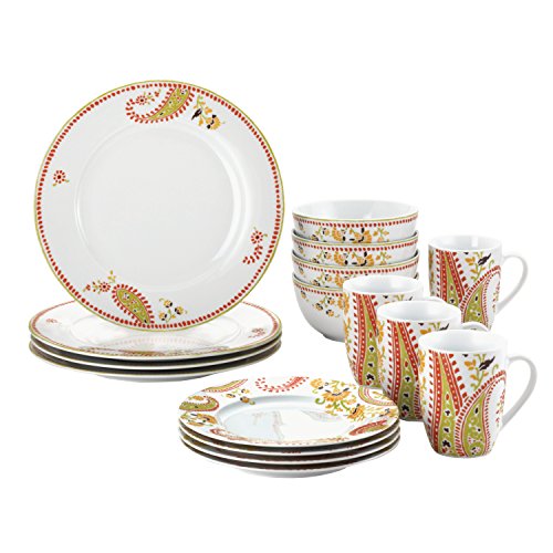 Rachael Ray Dinnerware Paisley 16-Piece Porcelain Dinnerware Set