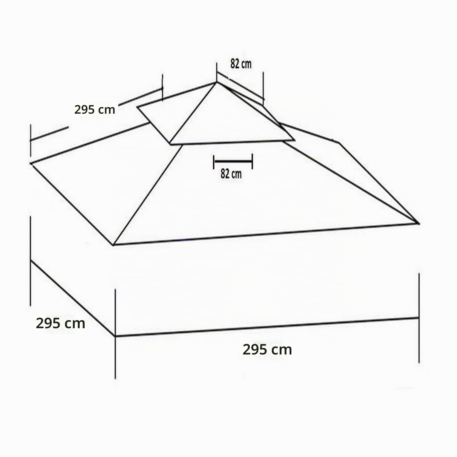 Telo di Ricambio Beige scuro per Gazebo, Poliestere 180 Gr/Mq, con AirVent (Eden 3x3 Beige)