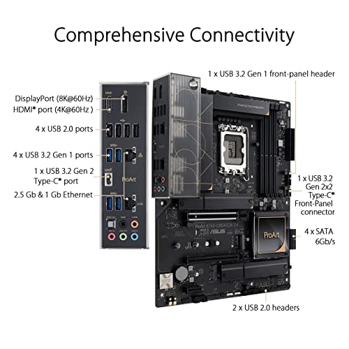 Image of ASUS ProArt B760-CREATOR D4 Intel LGA 1700(13th and 12th Gen) ATX Content Creator Motherboard,DDR4,PCIe 5.0,3xM.2 Slots,2.5 Gb &1Gb LAN,Front USB 3.2 Gen 2x2 Type-C,Thunderbolt(USB4) Header