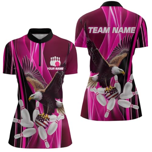 Custom Eagle Bowling Shirt for Men and Women Team Bowling Jerseys Bowling Polo Shirts & Bowling 1/4 Zip Shirts for Bowlers2