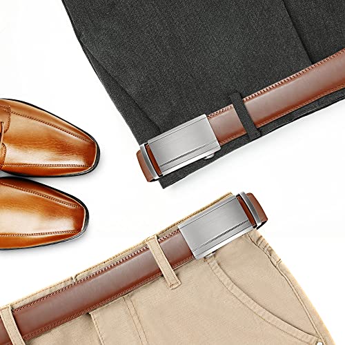 Image of Lavemi Men's Real Leather Ratchet Dress Belt with Automatic Buckle,Elegant Gift Box