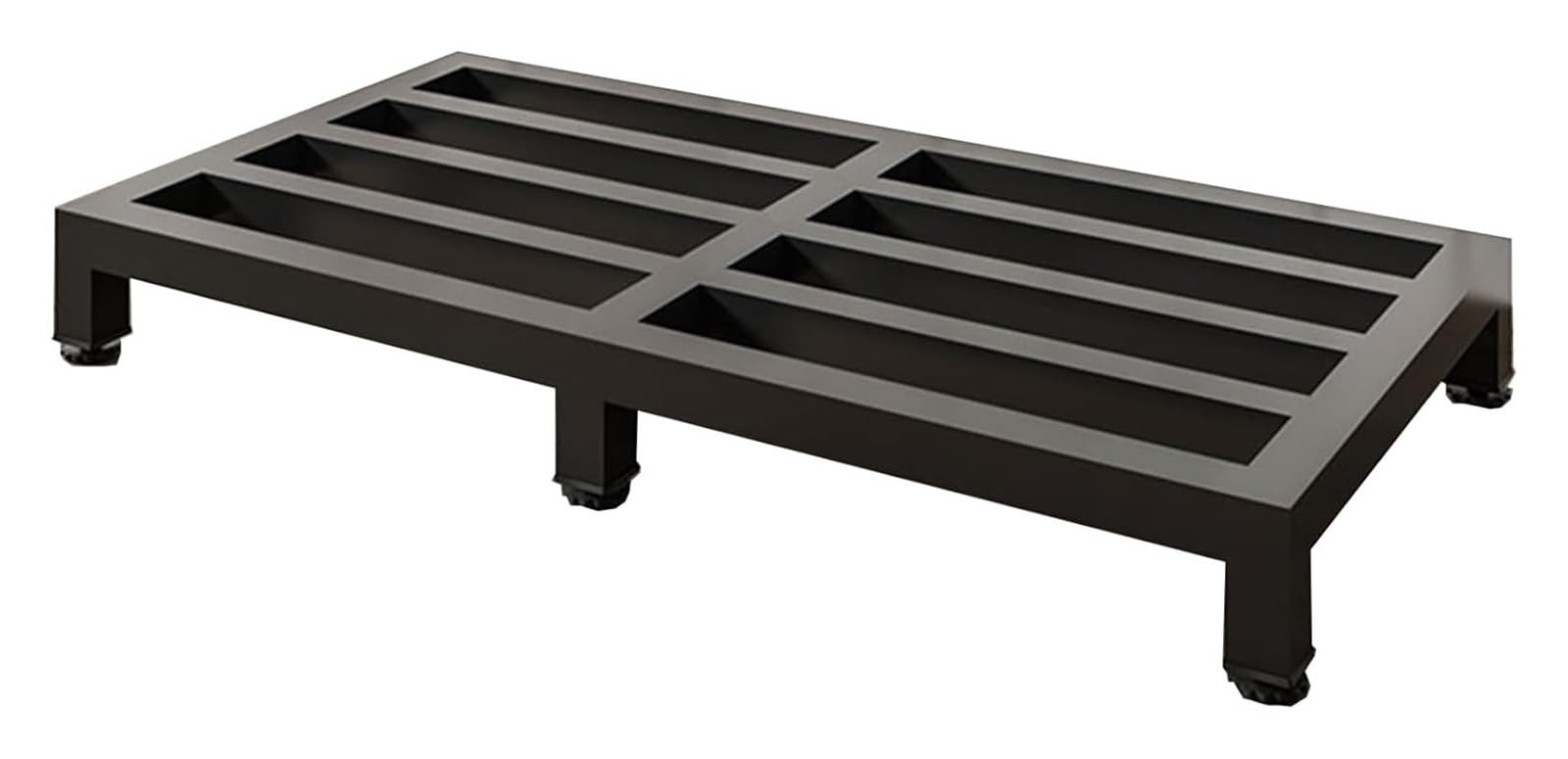 JINMLBO Metal Plant Pot Stand Feet, Moisture-Proof Heightening Floor Pallets, Furniture Appliances Fridge Air Conditioner Base Stand for Warehouses Kitchens Shops(Black,100x60x10cm)