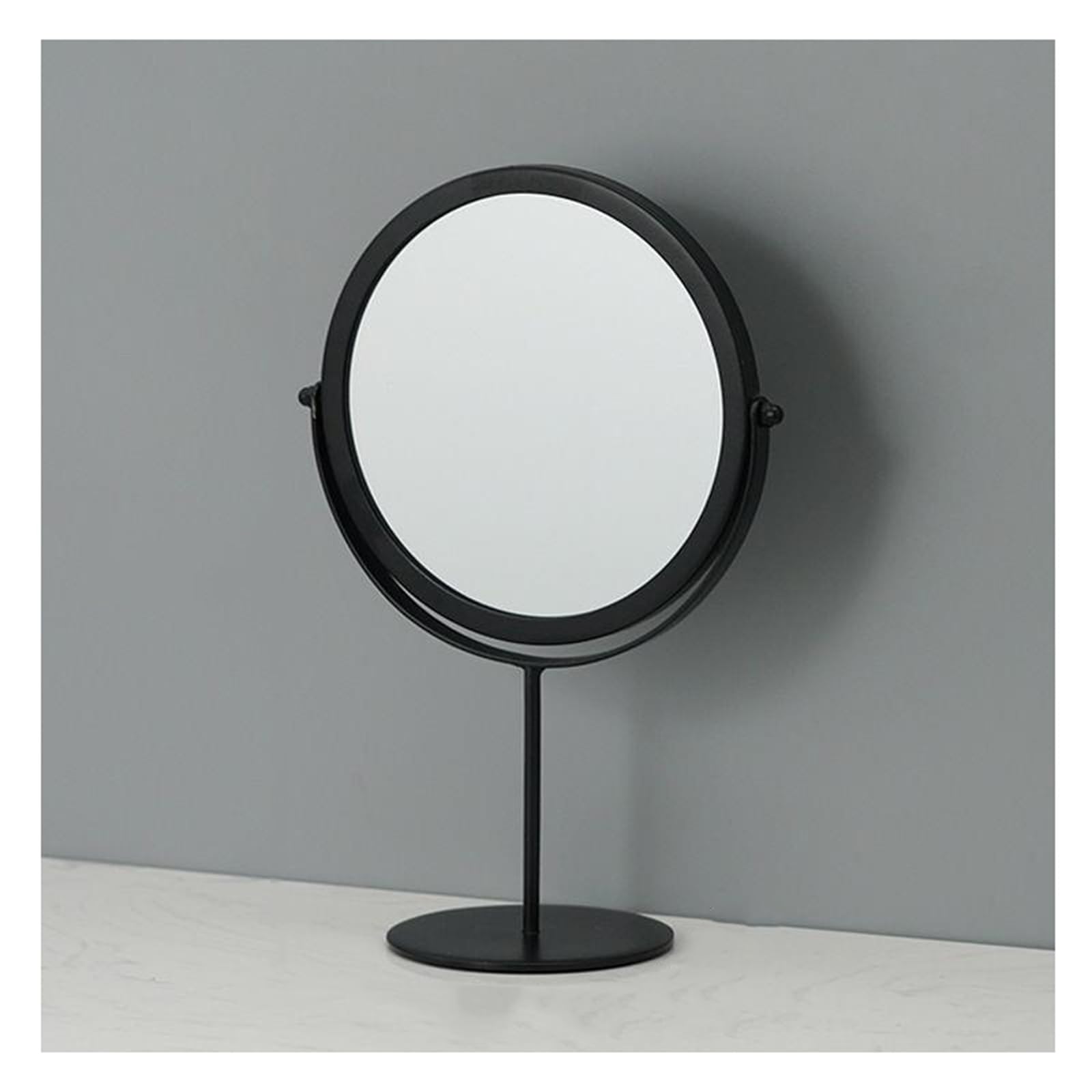 SDCFFC Double-Sided Metal Makeup Mirrors, Vanity Tabletop Mirror, 360°Rotation Vanity Mirror with Stand