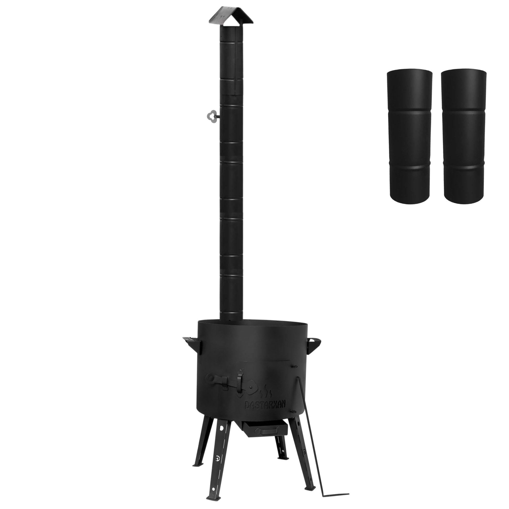 Utschak Uchag Rauchrohr Feuerofen Ø40 cm 2 mm Stahl Rohr XXL für Kazan 12L Outdoor