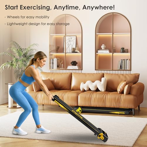 Image of Walking Pad with Incline Portable Treadmill with Handle Bar for Home Office Under Desk Use Small Space Treadmill