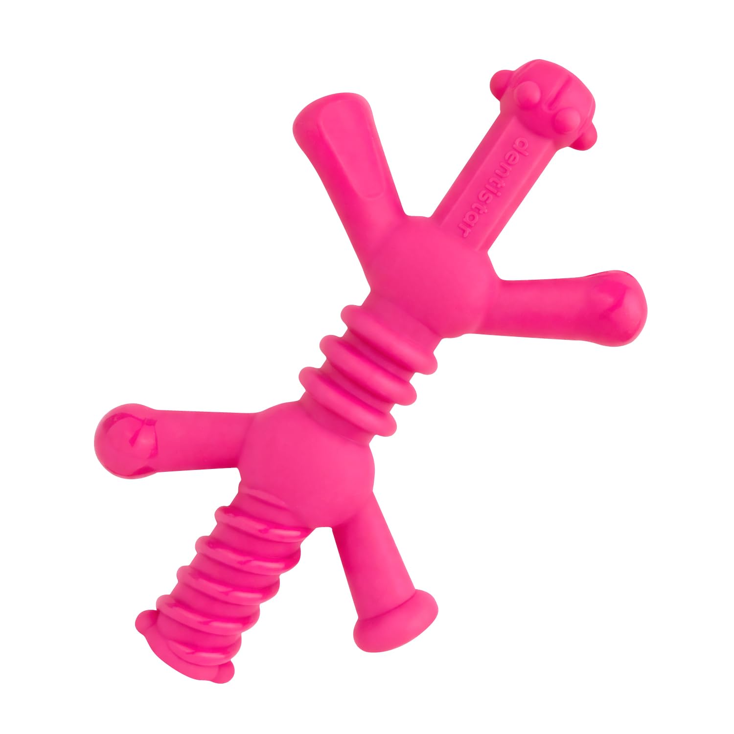 dentistar Teething Tube for Babys 3+ Months - Soft Silicone Baby Teether with Different Textures for Gum Relief – BPA-Free Teething Toy for Easy Gripping & Motor Skill Development - Pink