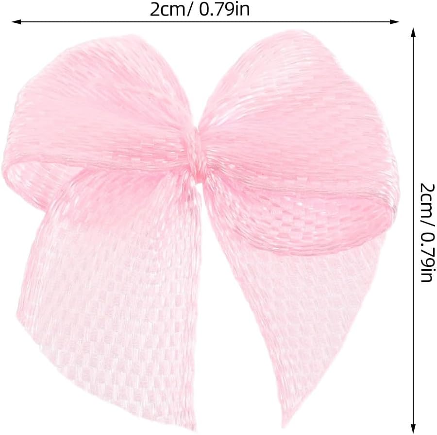 200pcs Small Pink Polyester Ribbon Bows for DIY Hair Accessories