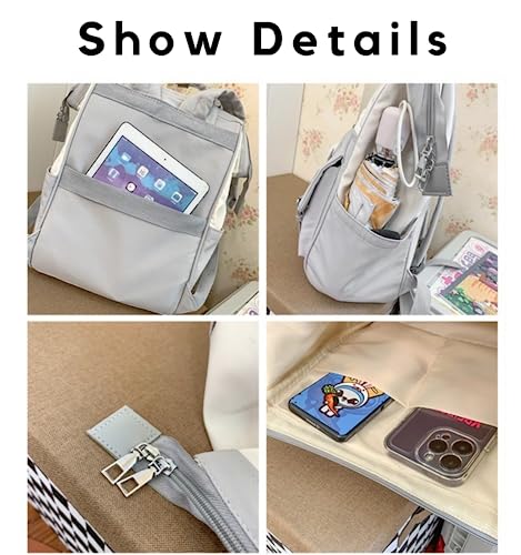 JHTPSLR Preppy Backpack Cute Vintage Backpack Aesthetic Backpack Book Bags Classic Backpack Large Waterproof Laptop Backpack Supplies (Light Pink)3