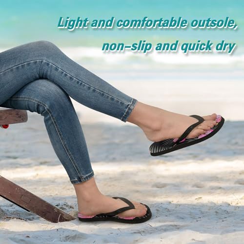 Burbuja Tropical Hibiscus Flip Flops for Women Men, Soft Thong Sandals Rubber Slippers for Pool Beach Essentials4