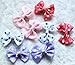 yagopet 30pcs/15pairs Dog Hair Clips - 2 inches Bowknot Bows - Polka Dots - Cute Dog Topknot Bows - Mix Colors - Alloy Clips - Adult Dogs