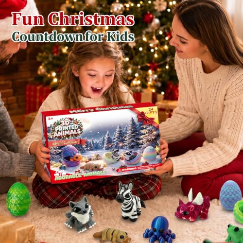 2026 Advent Calendar for Kids: Countdown Calendar 24 Days 24 3d-Printed-Eggs with 3d-Animals Toys, Gifts for Kids Boys Girls - image 4