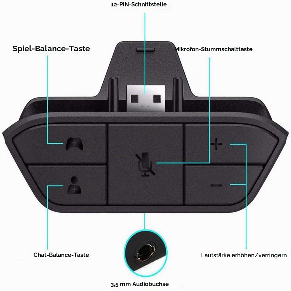 Stereo-Headset-Audio-Spiel-Adapter für Microsoft Xbox One Controller, Stereo-Headset-Adapter für Microsoft Xbox One Controller