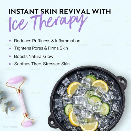 Image of Fabskin Ice Face Bowl for Facial Icing & Cold Water Therapy - Purple With Cleaning Sponge | Collapsible Face Tub | Reusable Ice Facial Bowl for Puffiness Relief, Skin Cooling & Spa Skincare Routine