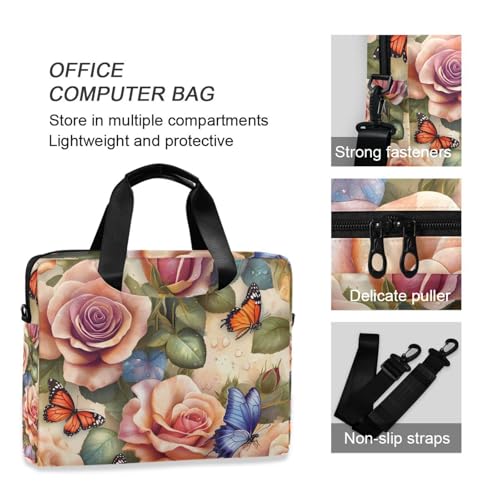 Maletín para portátil con diseño mariposa rosa, 13-15.6 pulgadas miniatura 6