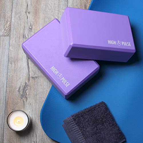 High Pulse Yoga Block (Lot de 2- Gris) - Brique Yoga de Haute Qualité en Mousse comme Accessoire Pratique et Aide pour Les Exercices Qui nécessitent Un Haut degré de flexibilité