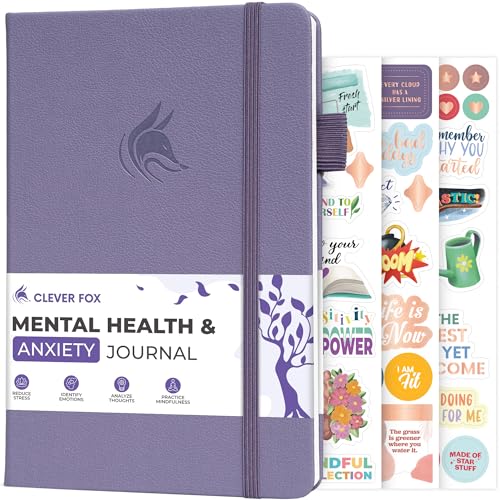 Clever Fox Mental Health & Anxiety Journal – Guided CBT Journal with Prompts for Self Help & Stress Relief – Mood & Emotion Tracker (Lavender)