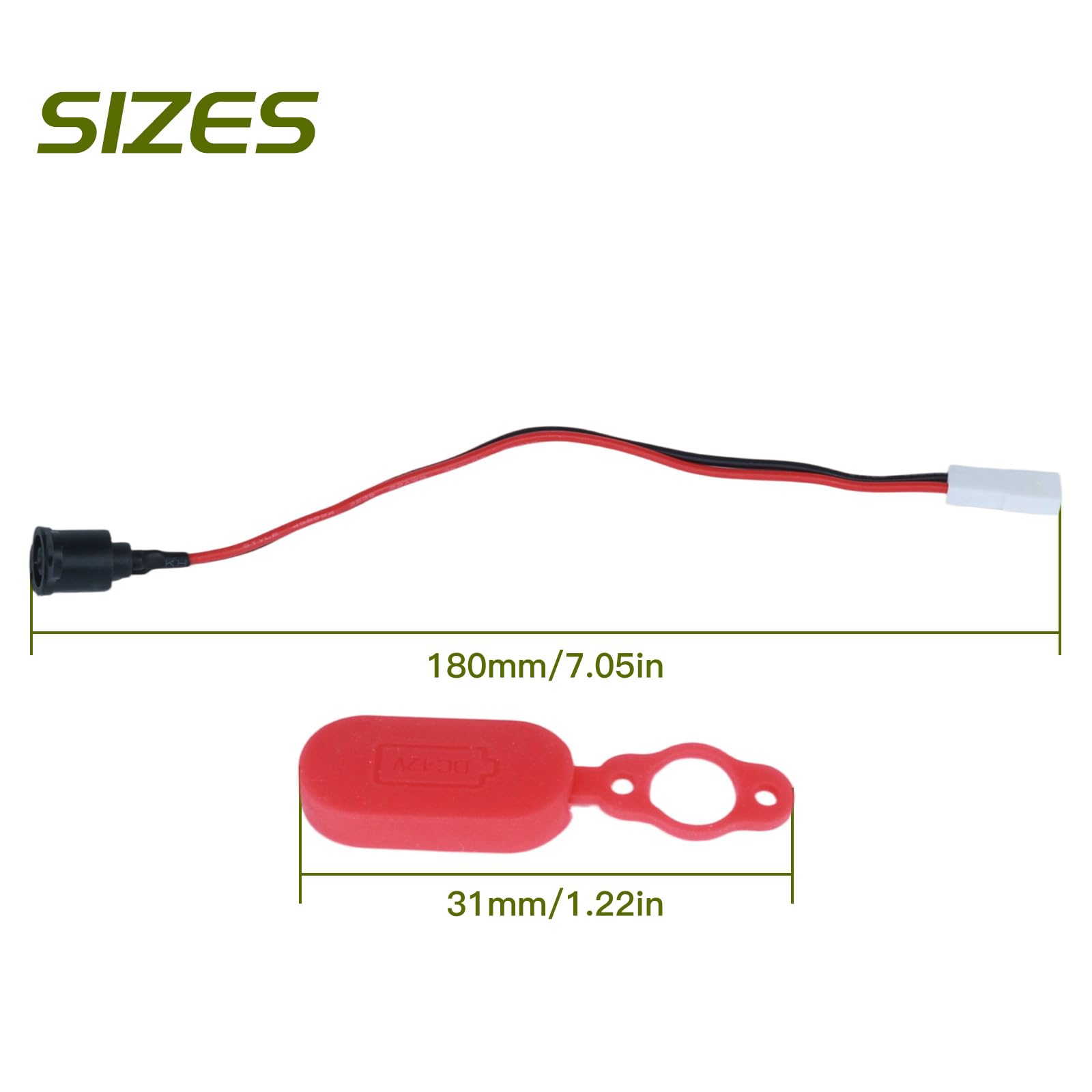 YXQ Charging Port Wire 17cm/6.7Inch with Silicone Waterproof Cover for M365 Electric Bike