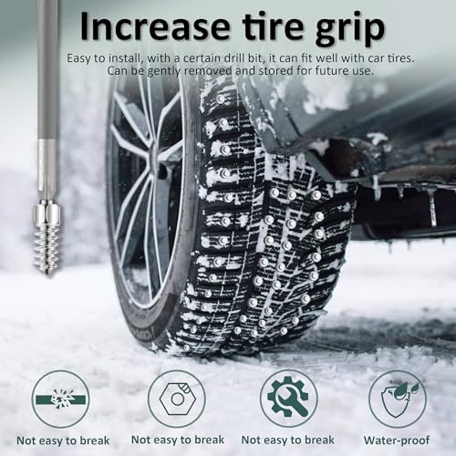 Image of 50 Pcs Tire Studs, 4x12 mm Wheel Tyre Snow Studs with Tool, Snow Tire Spikes Screw in Tire Studs for Car Shoes Truck Snowmobile Bicycle Off Road Vehicle ATV Anti-Slip /Anti-ice Accessories