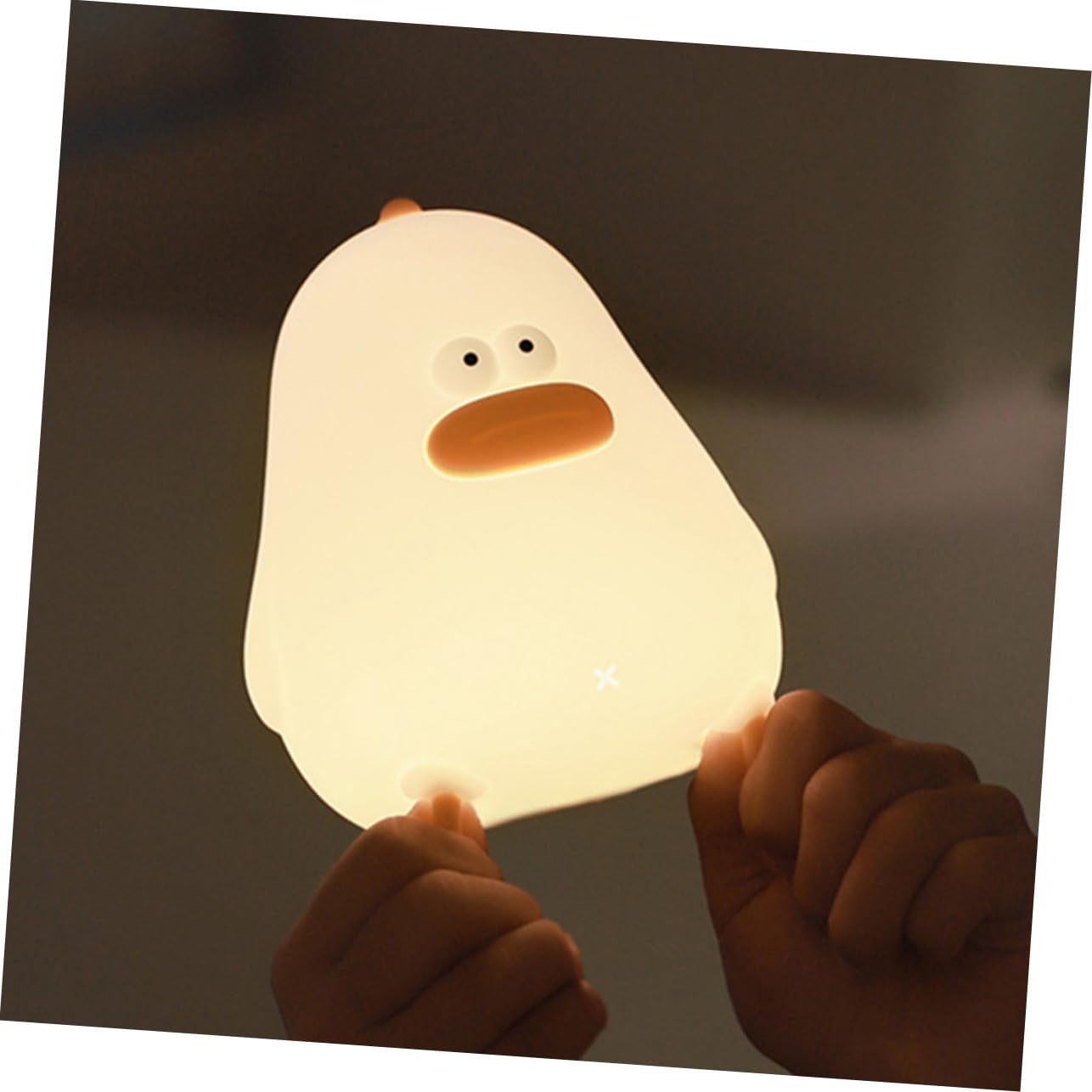 LIFKOME Lámpara de Noche Infantil Luz Nocturna Portátil y Segura Forma de Pollito de Silicona Recargable Batería de 1200mah para Ñiño para Camping y Dormitorio