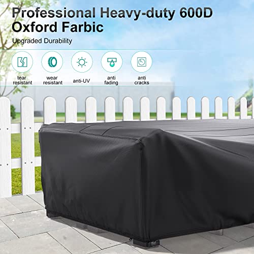 Image of Patio Furniture Covers, Heavy Duty Outdoor Furniture Cover Waterproof, Sectional Sofa Set Covers Table and Chair Set Cover, 128 inchLx83 inchWx28 inchH