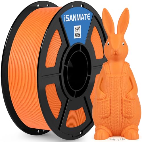Image of iSANMATE Matte Orange PLA 3D Printer Filament, Halloween Orange PLA Filament 1.75mm Designed for High Speed 30-600mm /s, Fast Printing Speed PLA, Dimensional Accuracy ±0.02mm, 1kg Spool (2.2lbs)