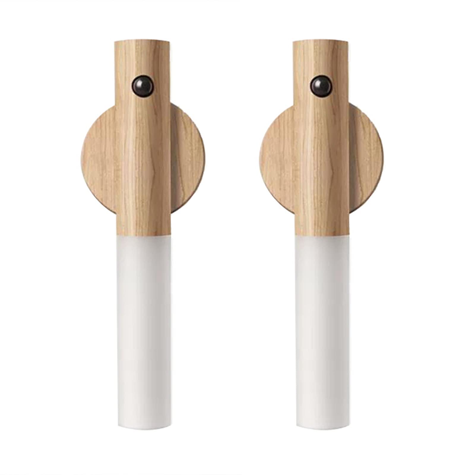 Lámpara de pared LED de madera con interruptor Lámpara de pared interior moderna Sensor de movimiento Luces de aplique inalámbricas recargables por USB Luz nocturna magnética sin perforaciones 3000 K