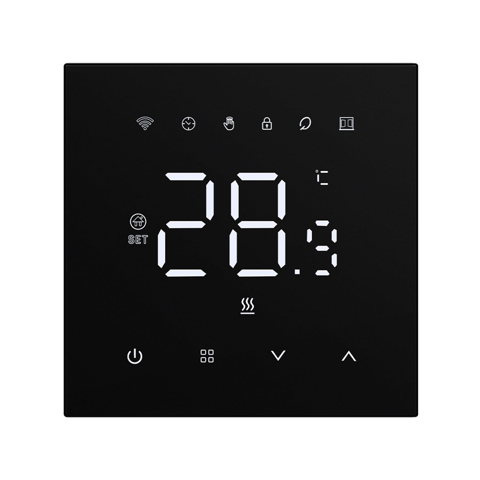 Termostat, Inteligentny Termostat Do Ogrzewania Podłogowego, Elektrycznego Systemu Grzewczego, Kotła, Panelu Akrylowego, Montowanego Na Ścianie, Regulatora Temperatury(Black,Heating)