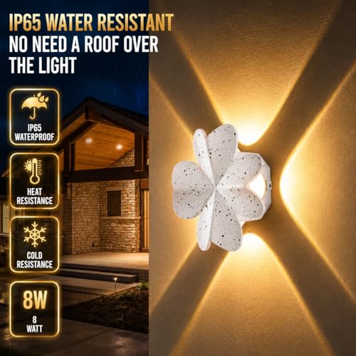 Image of Gesto 8W Waterproof Led Wall Light for Home Decoration - Up Down 4-Way LED Wall Lamp | IP65 Outdoor Fancy Wall Lights for Balcony,Gate,Elevation,Garden,Patio | Decorative Wall Mount Light -Pack of 2