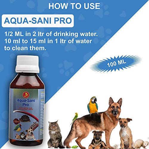 Image of Pet Care International (PCI) Aqua Sani Pro || Specially Designed for Food Cleaning for Dog, Cat, Rabbit, Guinea Pig, Ferret, Sugar Glider, Turtle & Hamster Healthcare (100ml)