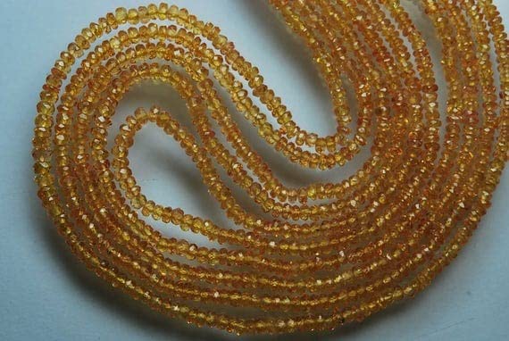 Saphir orange Fanta naturel en perles rondelles facettées 3-2.5mm pour création LKBEADS