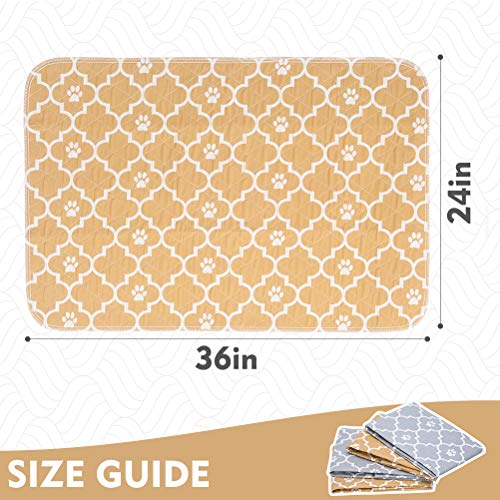 Image of KOOLTAIL Washable Pee Pads for Dogs, 4 Packs Super Absorbent Leakproof & Non-Slip Dog Pee Pad Large, Reusable Puppy Training Pads Waterproof, Pet Mat Rug for Whelping,Floor,Crate Cats Animals, 24 inchx36 inch