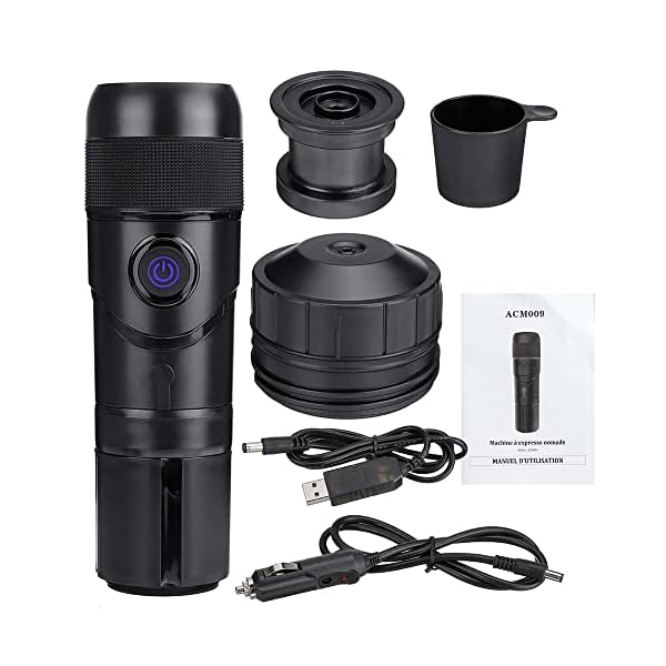 Irishom Máquina de café Tres en uno, máquina de café Espresso pequeña para Coche, cápsula de café Espresso portátil para… - Imagen 7