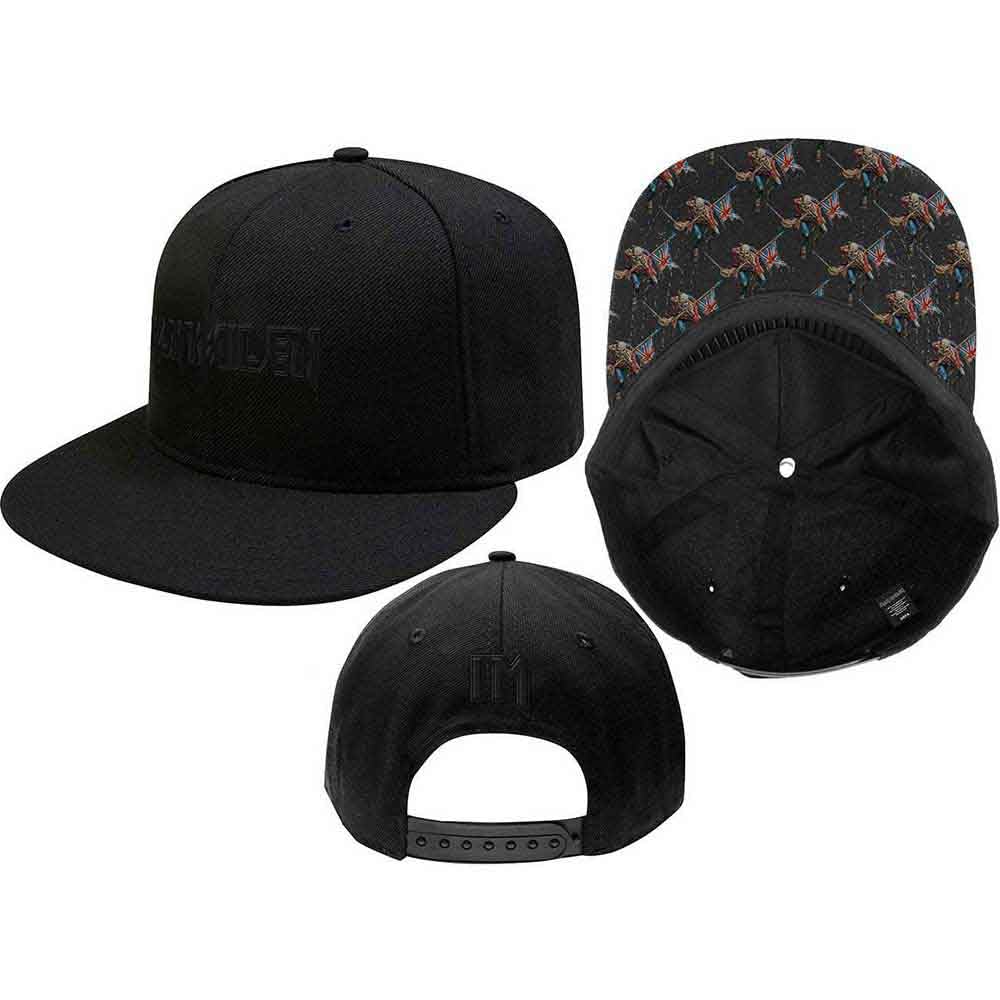 Iron Maiden Men's Black Baseball Cap Band Logo Trooper Brim Official Snapback One Size
