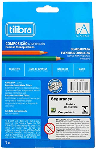 Lápis de Cor 36 Cores Sextavado Académie, Tilibra
