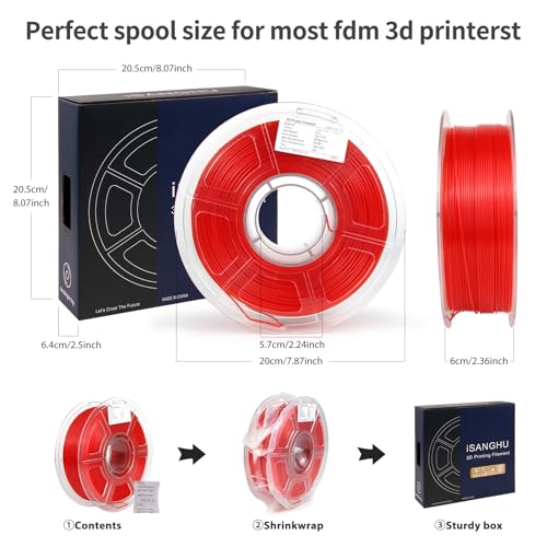 Image of 3D Printer Pla Filament HS Transparent Red for Bambu Lab AMS,AMS Lite
