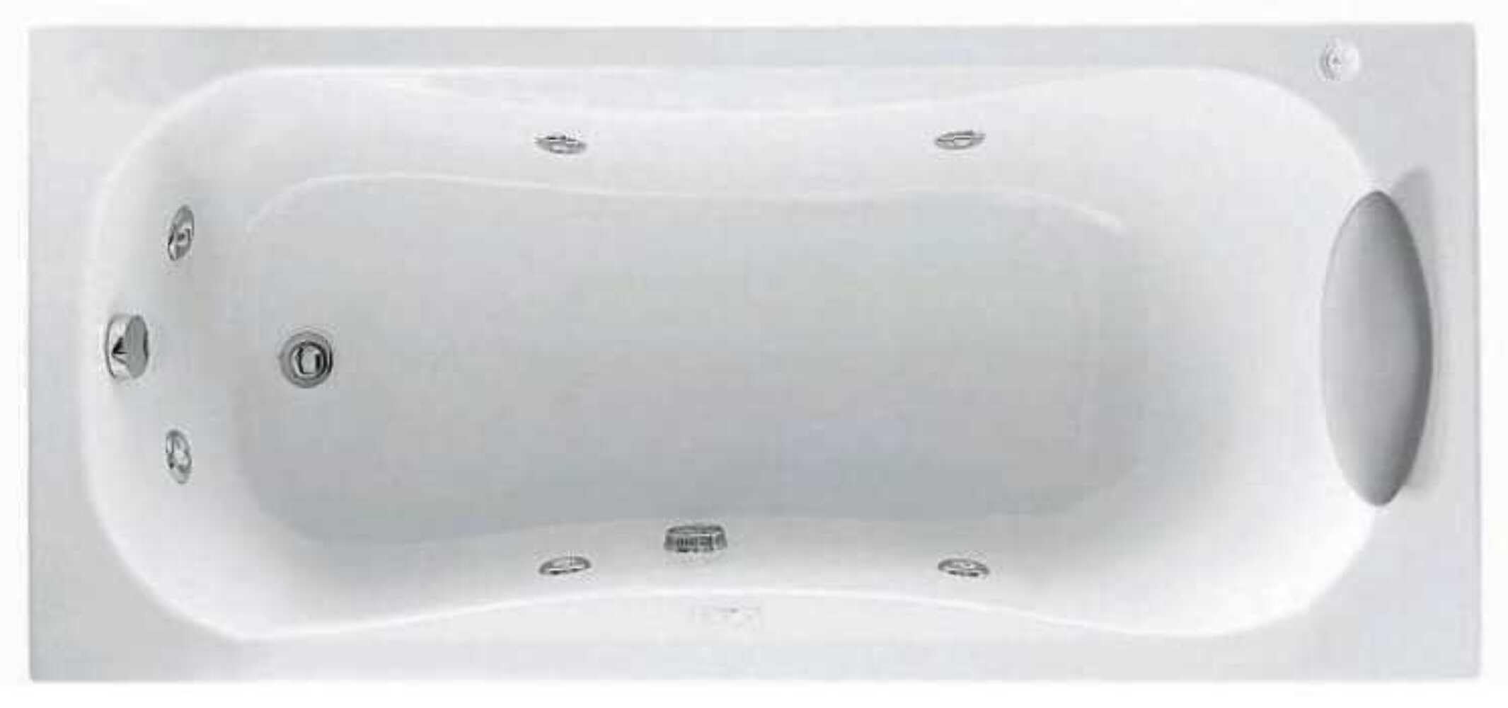 calypso - Bañera 160x70 derecha llenado blanco sin panel