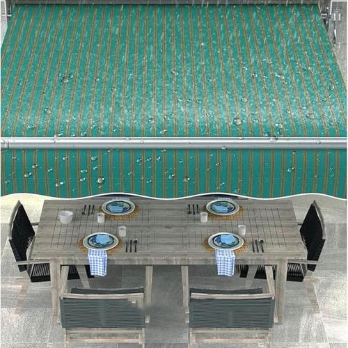 Auvent de balcon rétractable imperméable 5x2,5m store banne manuel extérieur - 4