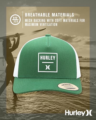 Image of Hurley Mens Trucker Hat - Flexible Quick Dry Fairway Mesh Trucker Hat for Men with Snapback Closure - Classic Mens Caps