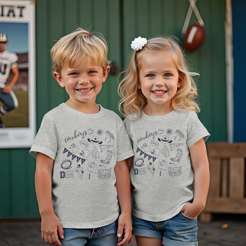 Football Shirts for Toddler Boy Girl Cowboy Game Day T-Shirt Kids Football Team Fans Tee Cute Doodle Short Sleeve Tops4