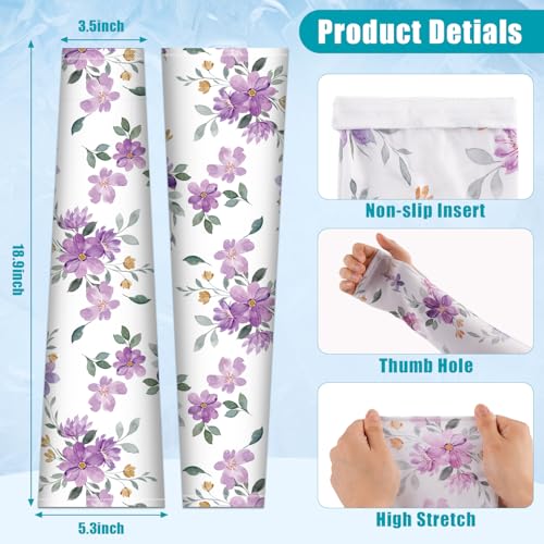 Image of Bebila Gardening Sleeves for Women Farm UV Sun Protection Anti-Scratch Cooling Sleeves with Thumb Hole Arms Cover Outdoors
