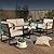Outdoor Patio Furniture Sets of 4, Metal Patio Conversation Sets with Coffee Table, Outside Seating Furniture with Loveseat, 2 Chairs and Thick Cushions for Porch, Apartments, Deck, Bistro, Garden