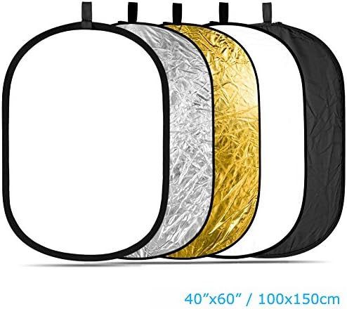 Abaige 5-in-1 Photo Studio Collapsible 40" x 60" Oval Shape Panel Photo Light Reflector for Indoor & Outdoor