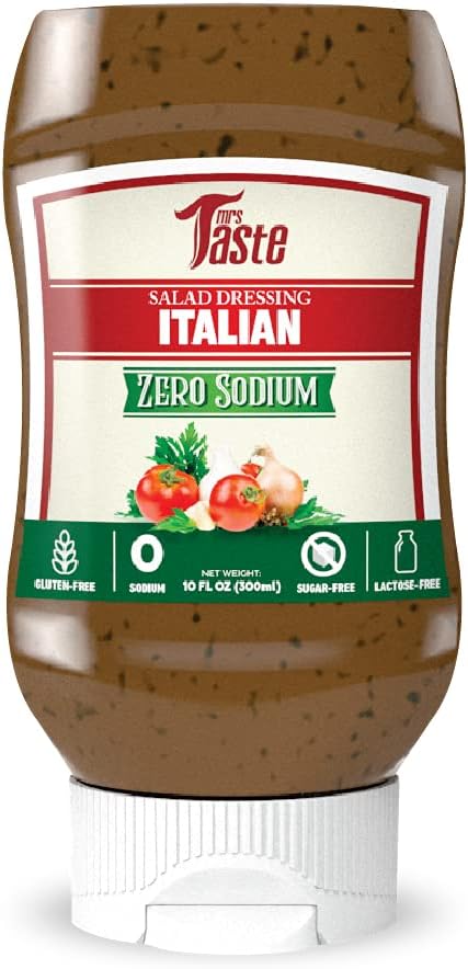 Sugar Free Onion & Garlic Salad Dressing, Zero Calories, Zero Sodium, Zero Sugar, High Fiber, Keto Friendly, Paleo Friendly, Condiments and Sauces (Italian)
