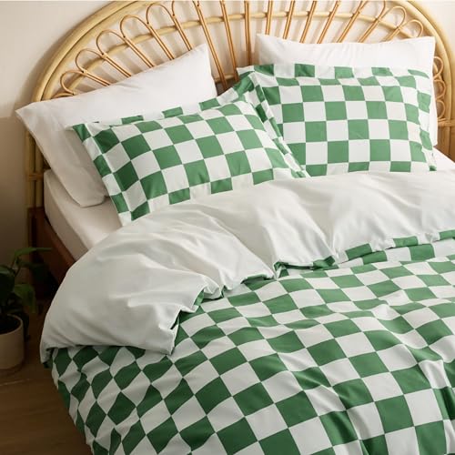 Bedsure US000475NTW Checkered Duvet Cover Twin Size - Shale Green Plaid Duvet Cover Set For Kids With Zipper Closure, Green Bedding Set, 2 Pieces, 1 Kids' Duvet Cover 68 Inchx90 Inch And 1 Pillow Sham 20 Inchx26 Inch thumb #5