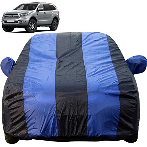 Image of Autofact Car Body Cover Compatible for Ford Endeavour New (2018) (Mirror Pockets, Triple Stitched, Bottom Fully Elastic, Royal Blue Color)