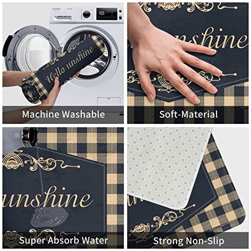 Tapis de chaussures de porte d'entrée Hello Sunshine robuste - 4